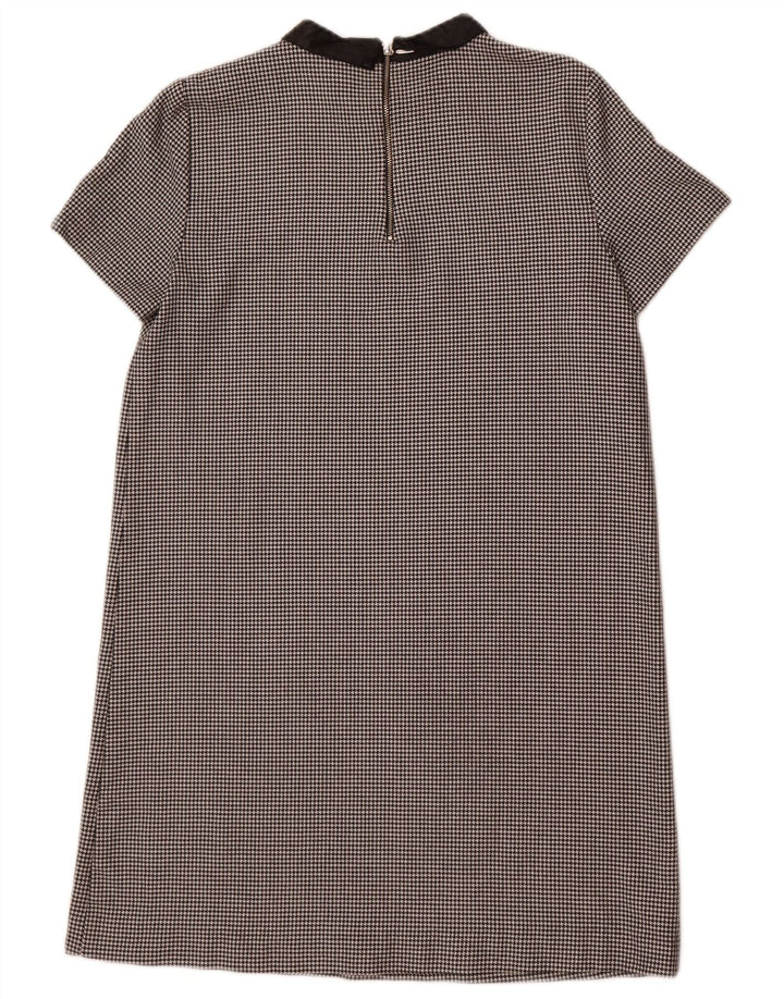 Zara Womens Shift Dress UK 14 Medium Black Houndstooth