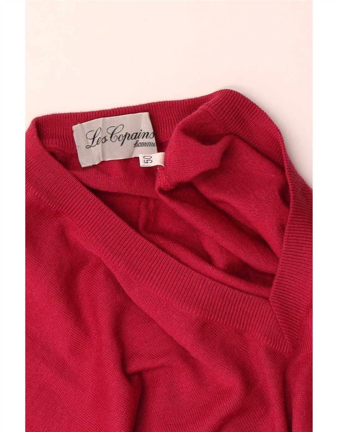Les Copains Herre V-hals sweater IT 50 Medium Rød