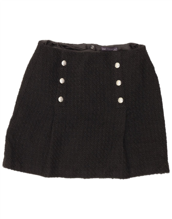 Marks & Spencer Mininederdel til kvinder UK 14 Medium W32 Sort Akryl