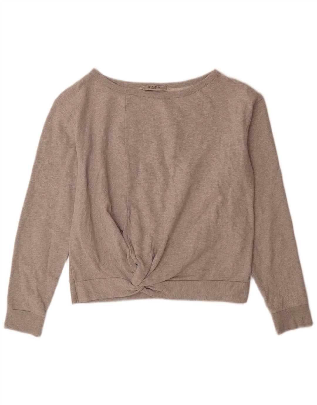 All Saints Dame Oversized Sweatshirt Jumper UK 10 Lille Grå Bomuld