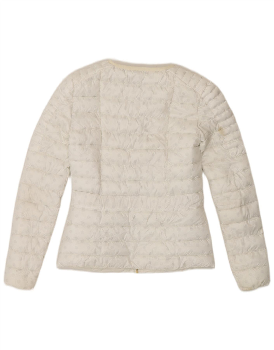 Guess polstret jakke til kvinder UK 6 XS Hvid plettet polyester