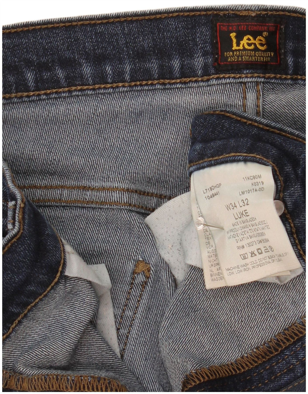 Lee Herre Luke Slim Jeans W34 L32 Blå Bomuld