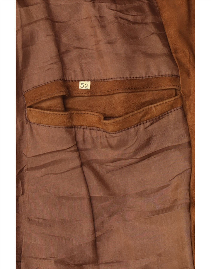 Vintage herre ruskind bomberjakke IT 52 XL Brun