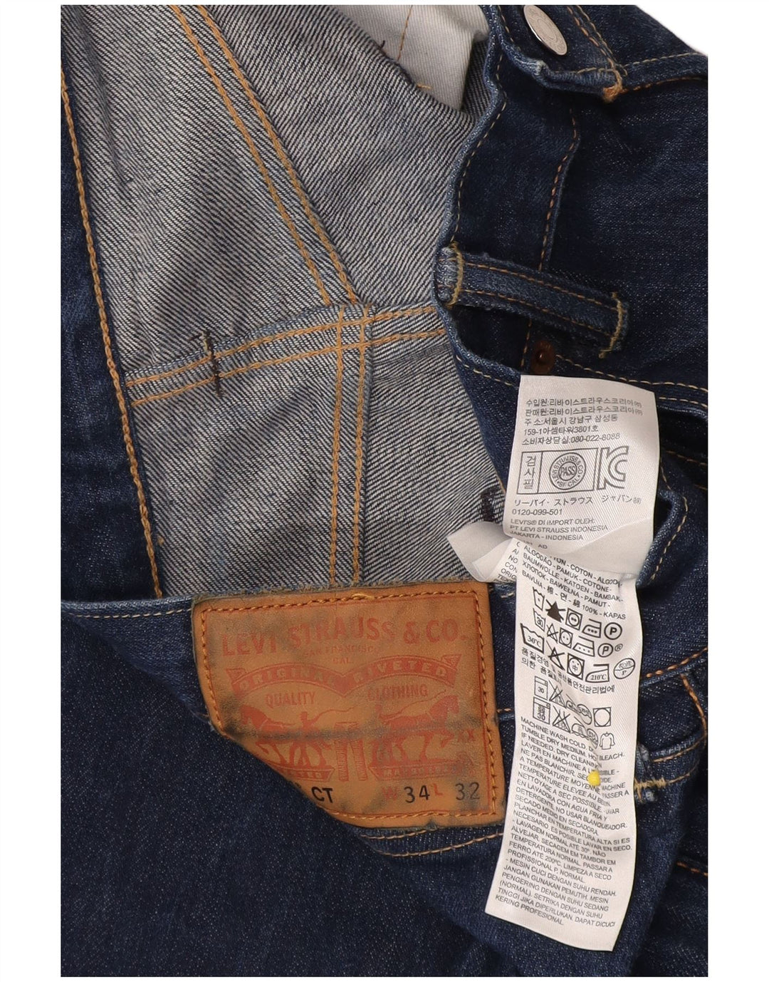 Levi's Herre 501 CT lige jeans W34 L32 blå bomuld