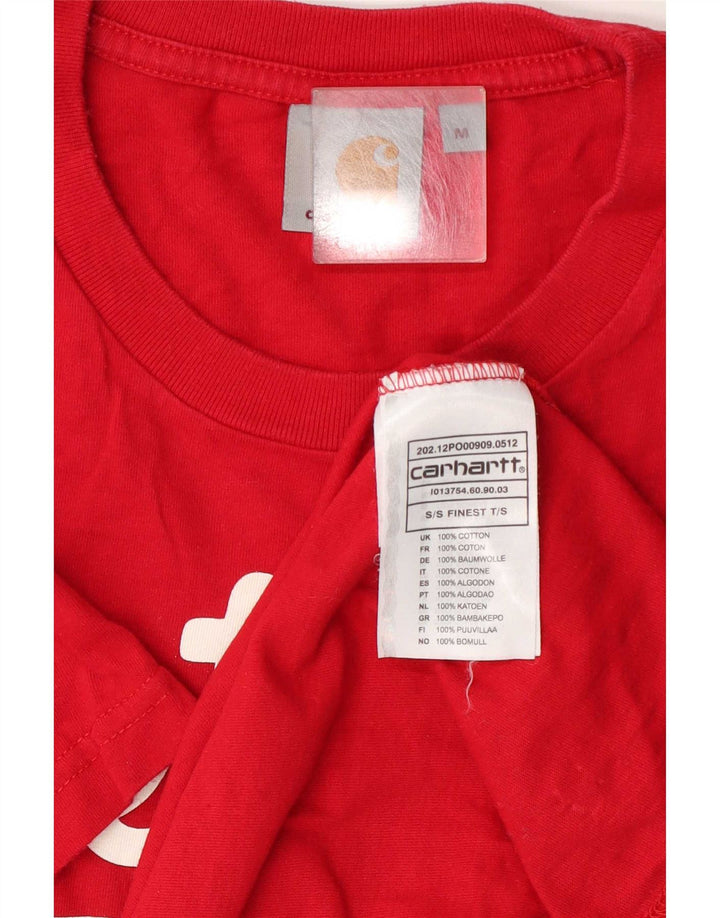 Carhartt Herre grafisk T-shirt Top Medium Rød Bomuld