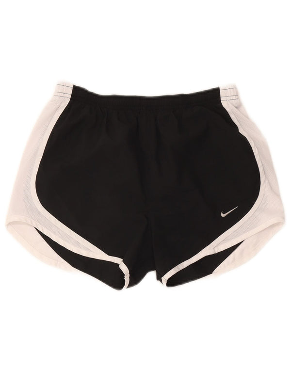 Nike Dame Dri Fit Sports Shorts UK 6 XS Sort Colourblock