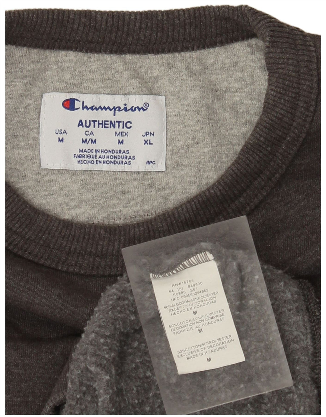 Champion Herre Sweatshirt Jumper Medium Grey Flecked Bomuld