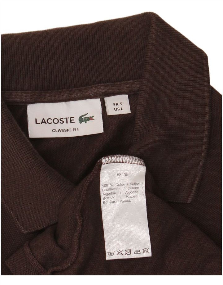 LACOSTE Langærmet poloshirt til mænd i klassisk pasform størrelse 5 Stor brun bomuld