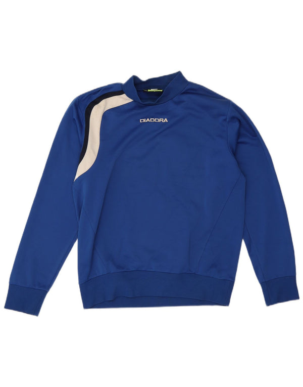 Diadora Herre Sweatshirt Jumper Small Blue Colourblock Polyester
