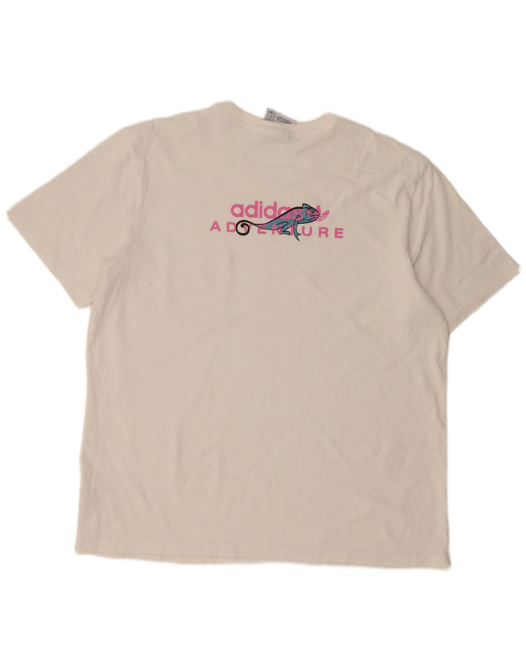 ADIDAS Herre Adventure Grafisk T-Shirt Top XL Hvid Bomuld