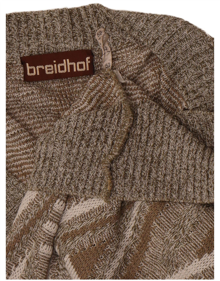 Breidhof Herre Cardigan Sweater IT 52 Stor Grå Geometrisk