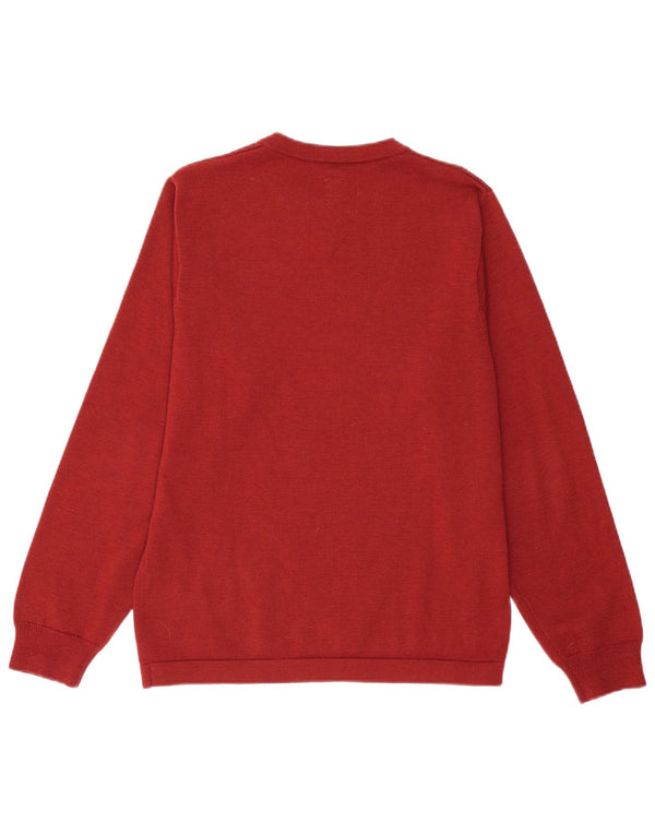 ADIDAS Herre V-hals sweater Small Bourgogne uld