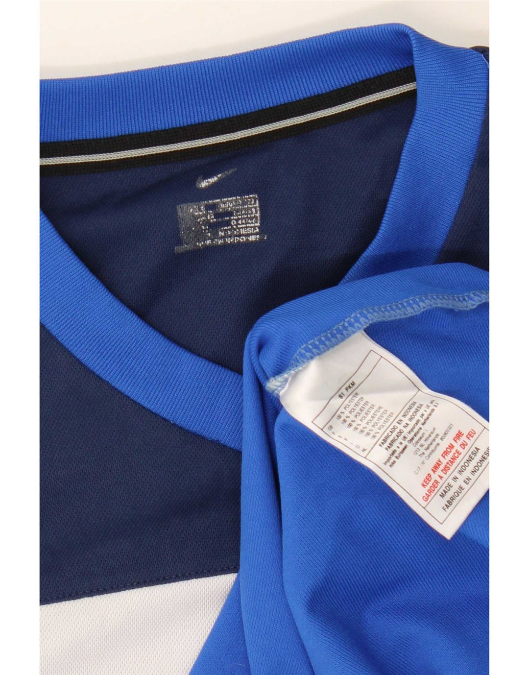 Nike T-shirt top til mænd, lille blå Colourblock Polyester