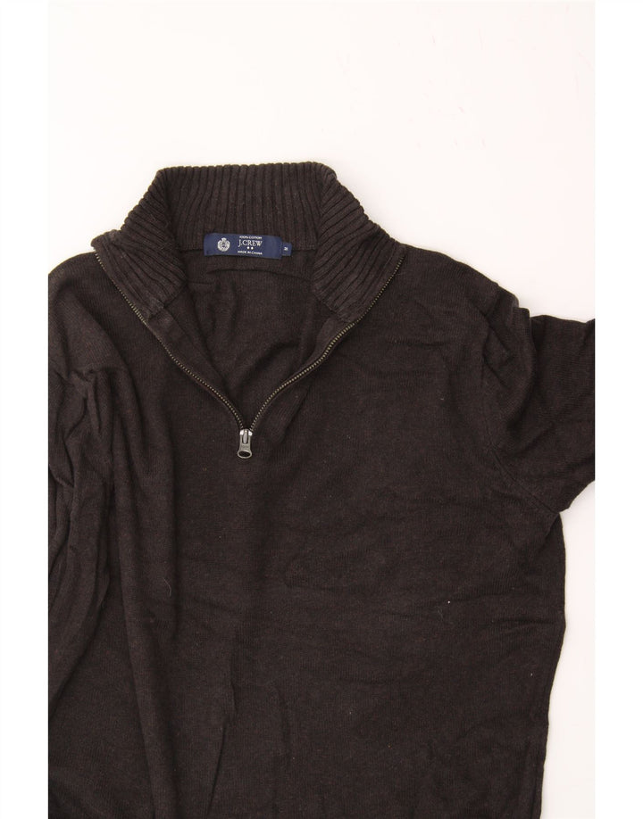 J. CREW Mens Zip Neck Jumper Sweater Medium Black Cotton Vintage J. Crew and Second-Hand J. Crew from Messina Hembry 