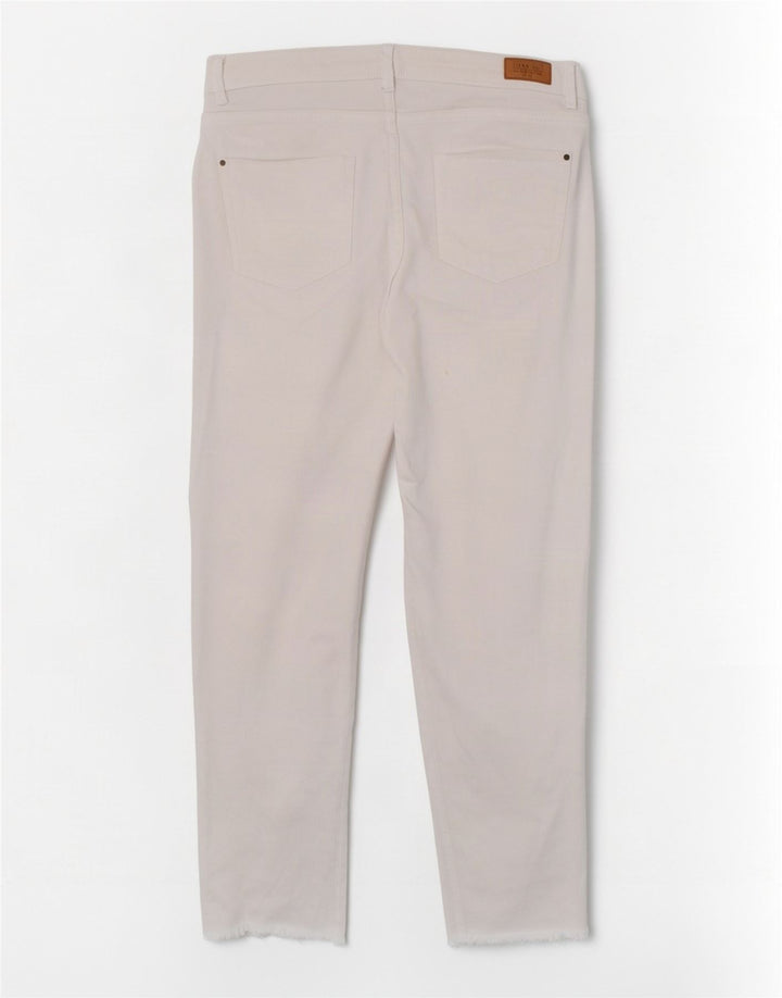 Zara Dame Trafaluc Cropped Jeans EU 40 Medium W30 L23 Hvid