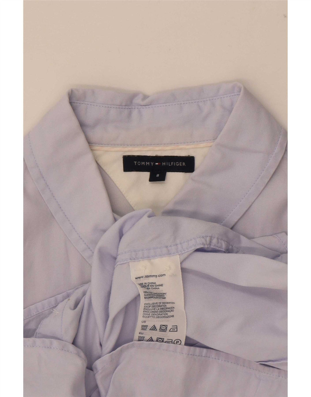 Tommy Hilfiger Dameskjorte US 8 Medium Blue Cotton