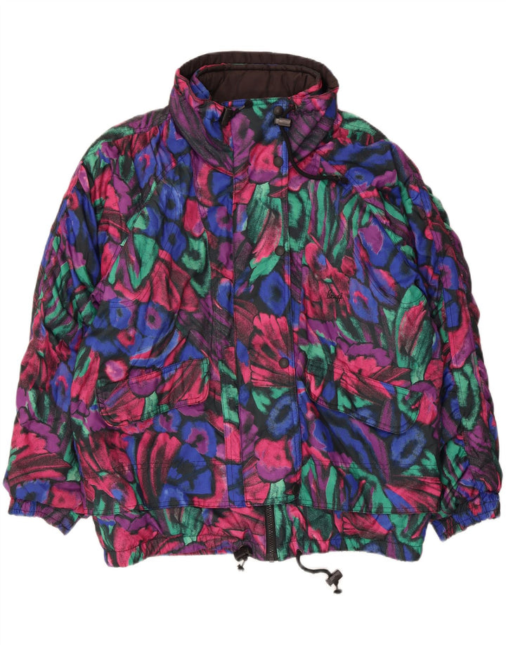 BRUGI Womens Abstract Pattern Windbreaker Jacket UK 32 2XS Multicoloured