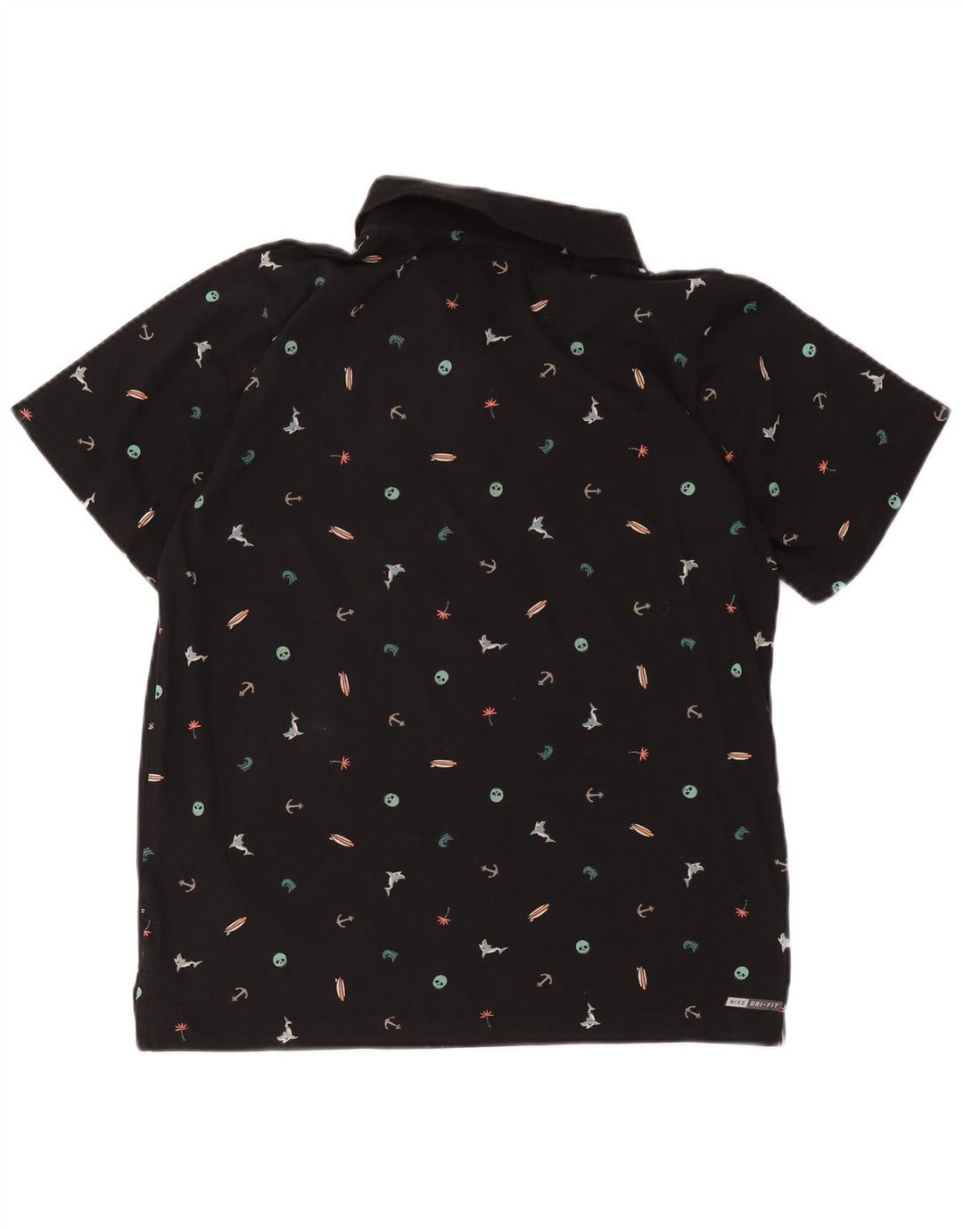 Hurley Boys Dri Fit abstrakt mønster poloshirt 13-14 år XL Sort