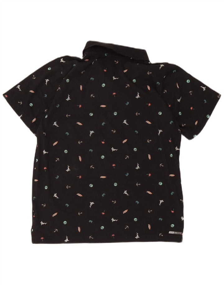 Hurley Boys Dri Fit abstrakt mønster poloshirt 13-14 år XL Sort