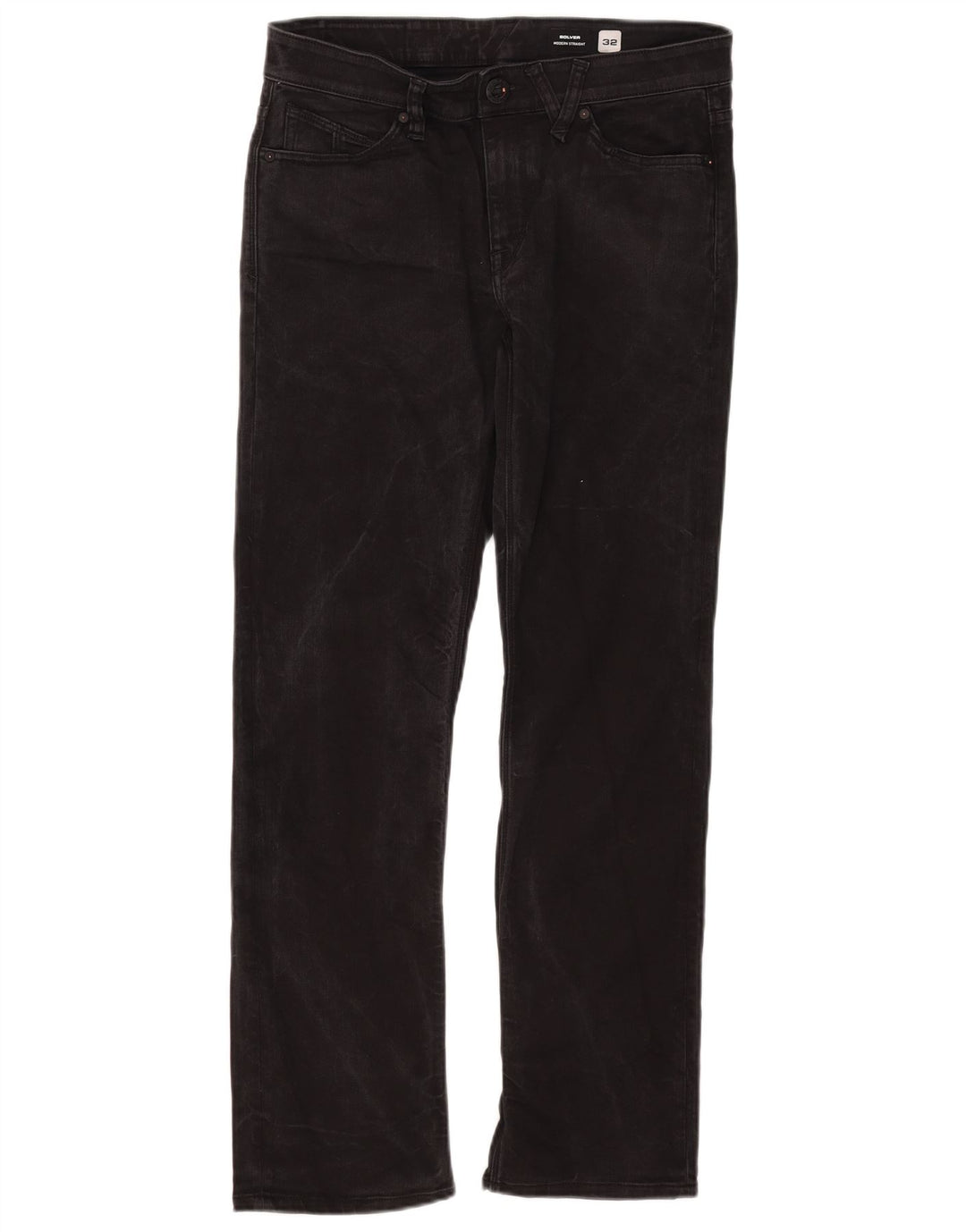 Volcom Herre Solver Straight Jeans W32 L30 Sort Bomuld