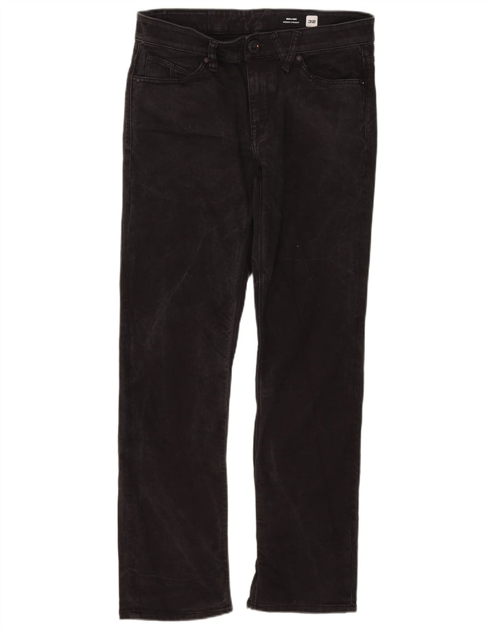 Volcom Herre Solver Straight Jeans W32 L30 Sort Bomuld