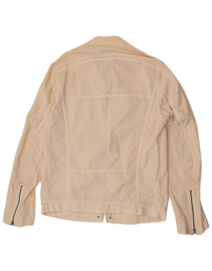 Diesel Dame Bomber Jacket UK 18 XL Off White Bomuld