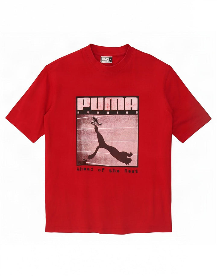 Puma Herre Grafisk T-Shirt Top Lille Rød Bomuld
