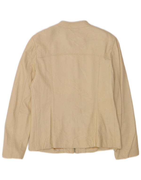 Conbipel Dame Bomber Læderjakke IT 42 Medium Beige