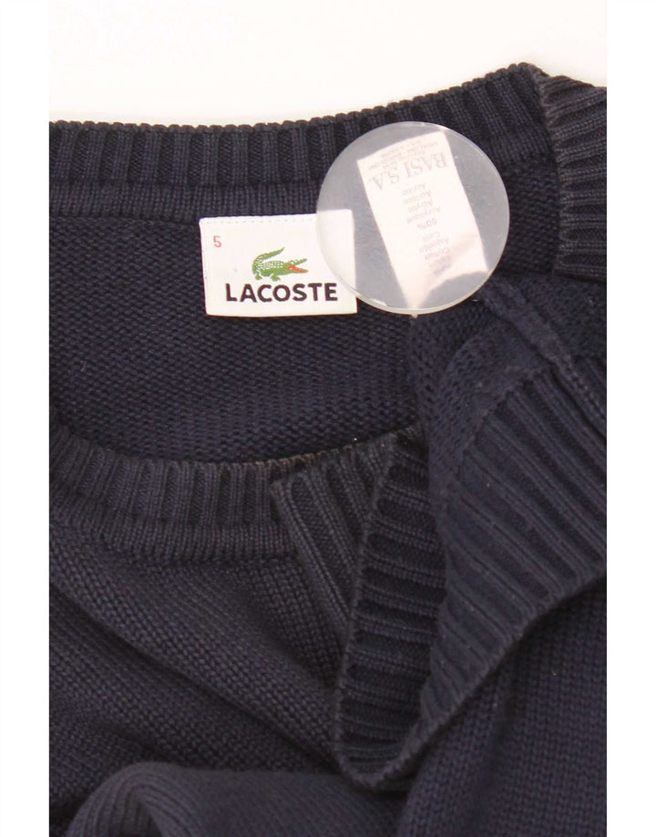 Lacoste Herre Crew Neck Jumper Sweater størrelse 5 Stor marineblå bomuld