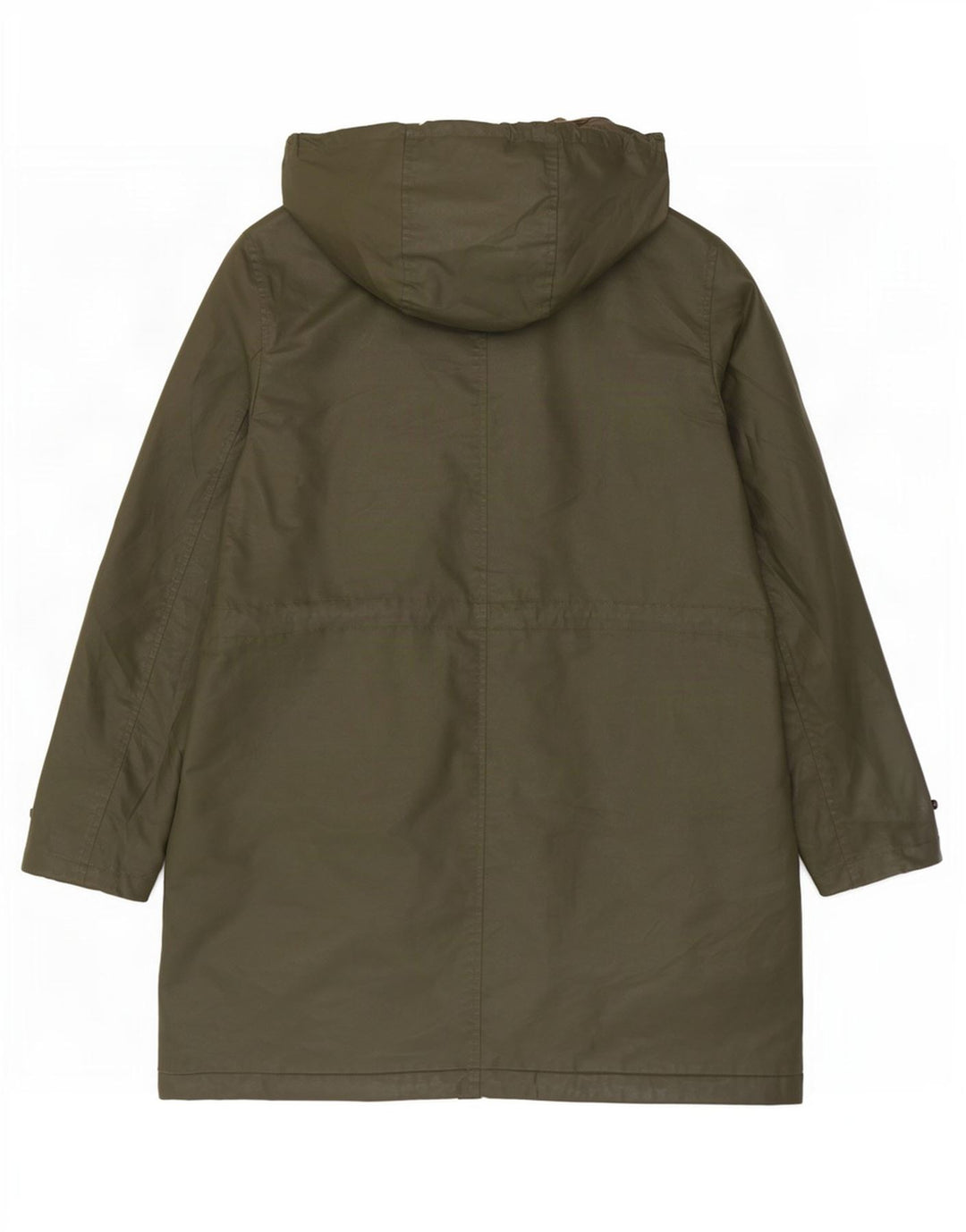 Marks & Spencer Dame Hætte Vokset Bomuldsjakke UK 12 Medium Khaki