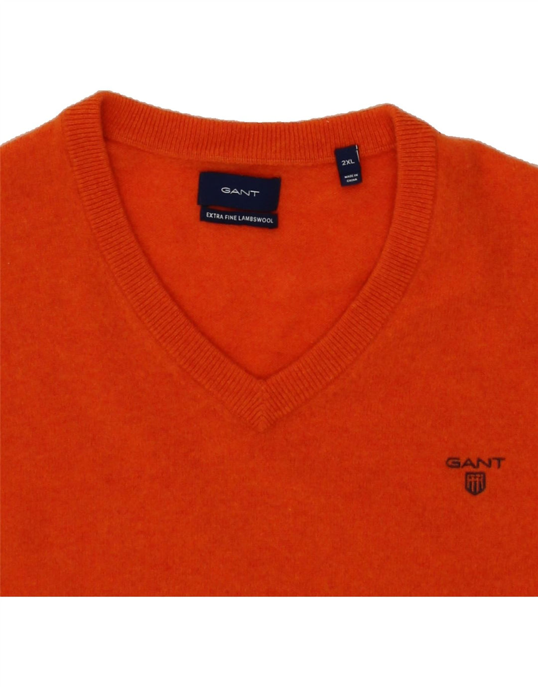 GANT Womens V-Neck Jumper Sweater UK 20 2XL Red Lambswool Vintage Gant and Second-Hand Gant from Messina Hembry 