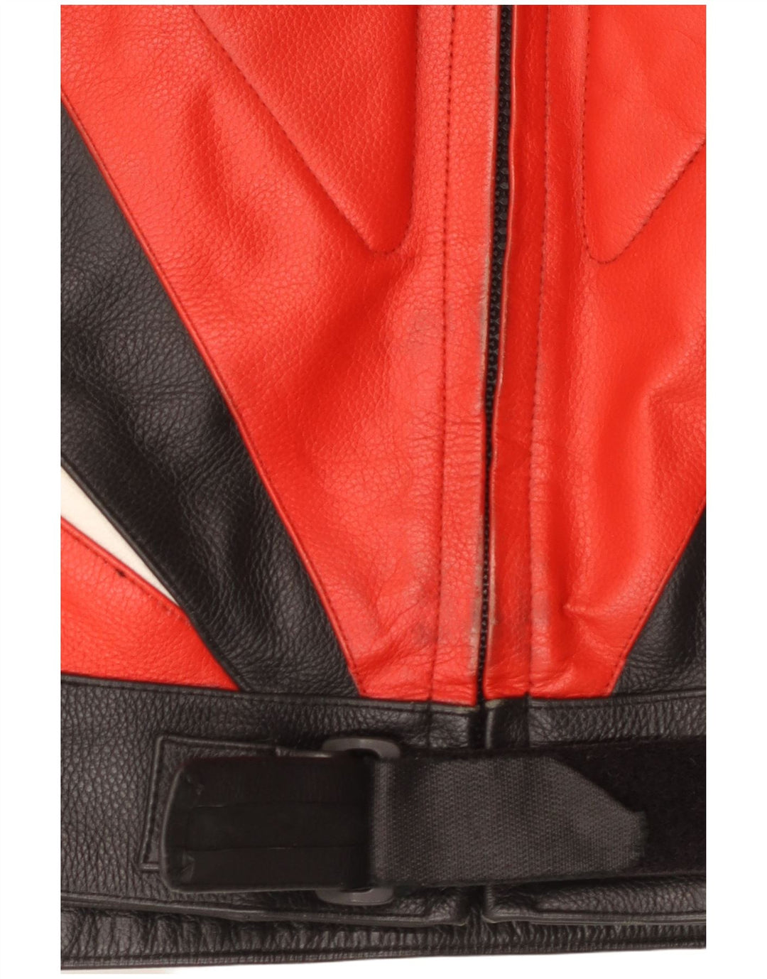 Vintage herre læder racerjakke UK 40 Stor flerfarvet Colourblock