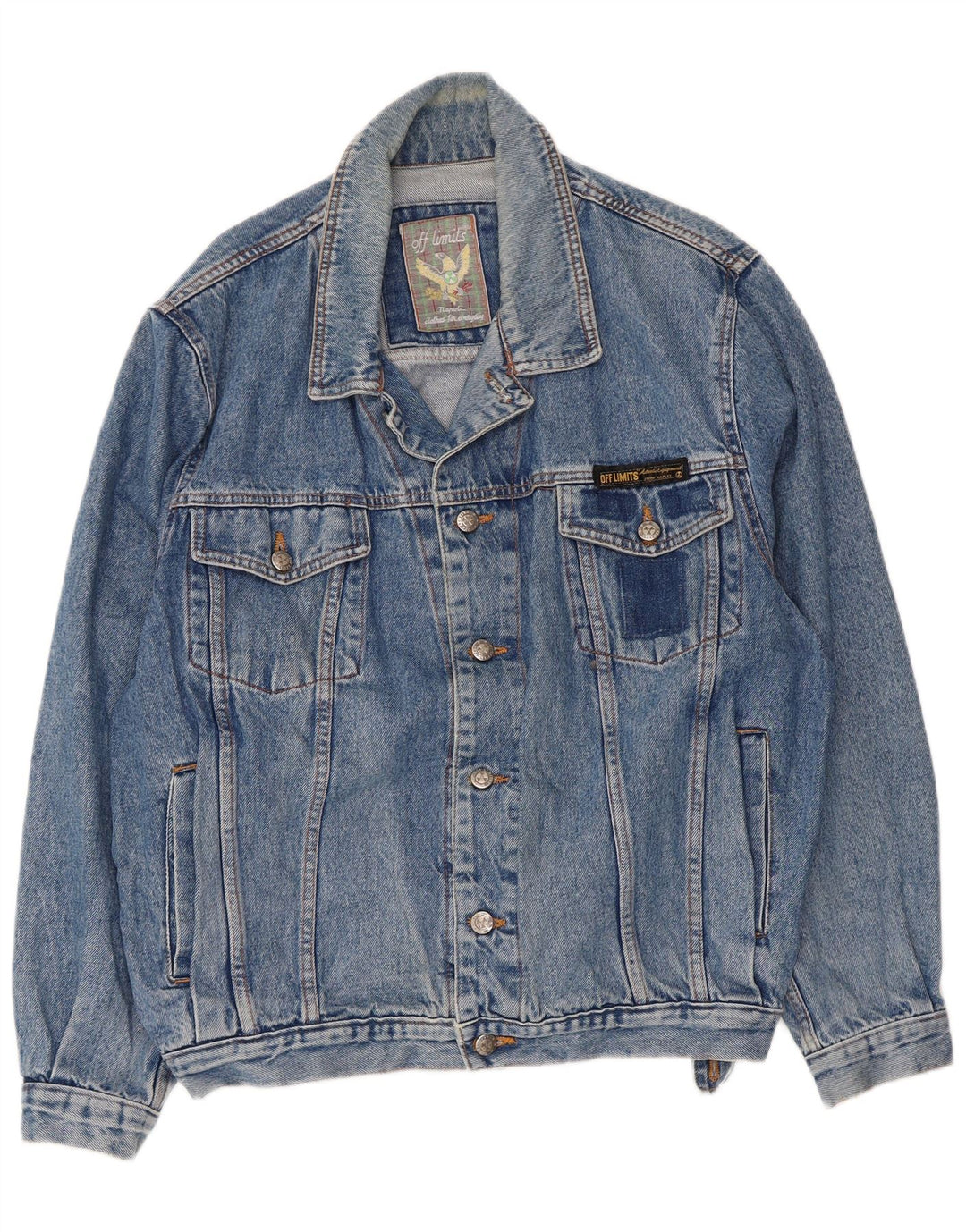 Off Limits Herre denimjakke UK 40 Large Blue Cotton