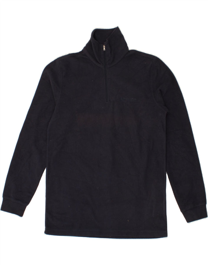CHAMPION Mens Zip Neck Fleece Jumper Medium Navy Blue Polyester Vintage Champion and Second-Hand Champion from Messina Hembry 