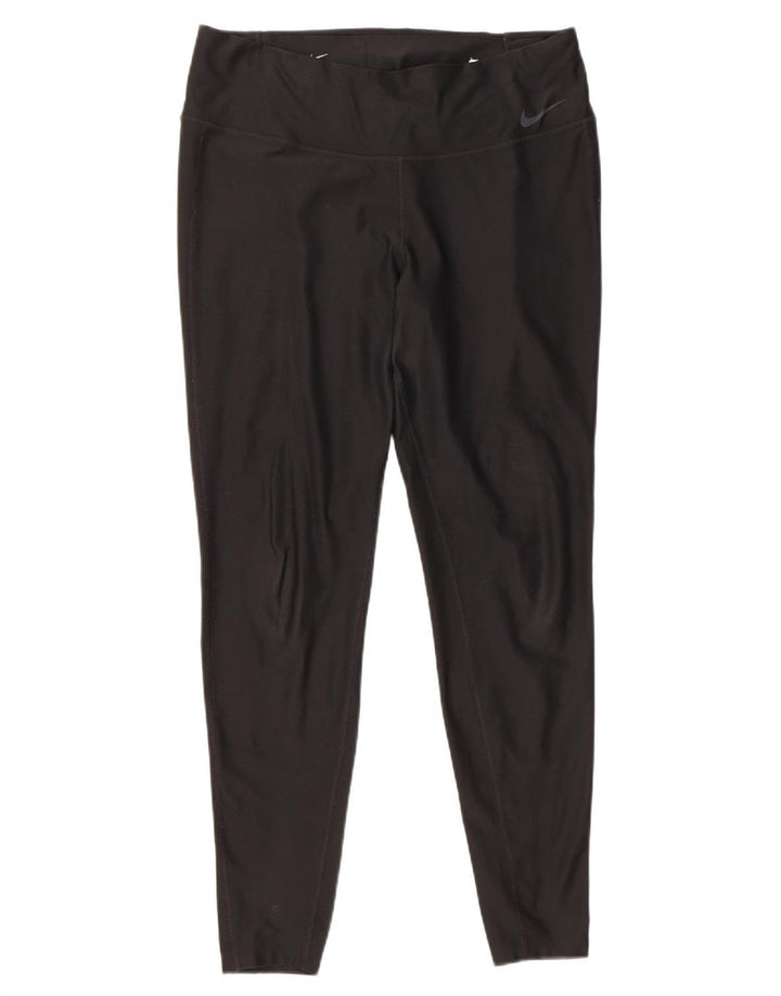 Nike Dame Dri Fit Leggings UK 16 Large Black Polyester