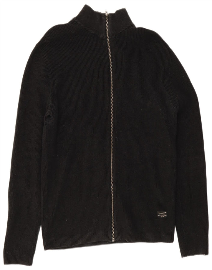 Jack & Jones herre cardigan sweater XL sort bomuld
