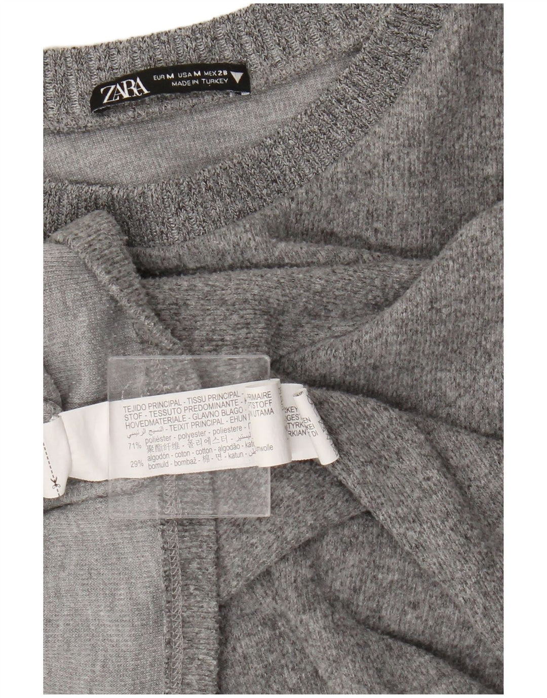 Zara dametrøjetrøje med rund hals DK 14 Medium grå polyester