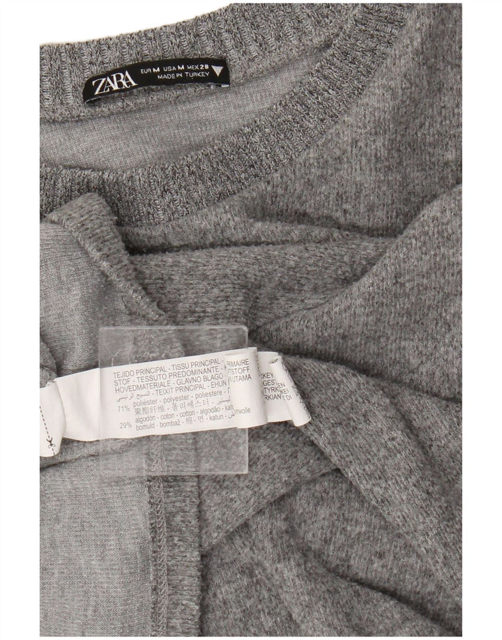 Zara dametrøjetrøje med rund hals DK 14 Medium grå polyester