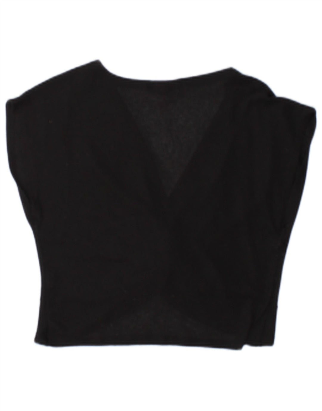 Zara Womens Crop Bluse Top UK 10 Small Black Polyester
