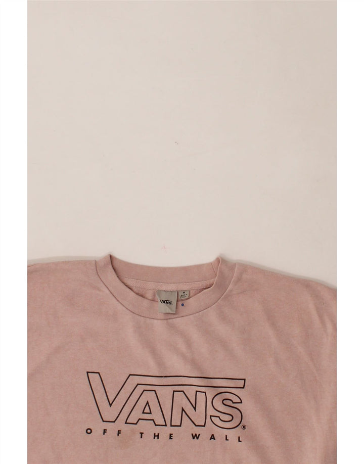 VANS Womens Graphic Sweatshirt Jumper UK 14 Medium Pink Vintage Vans and Second-Hand Vans from Messina Hembry 