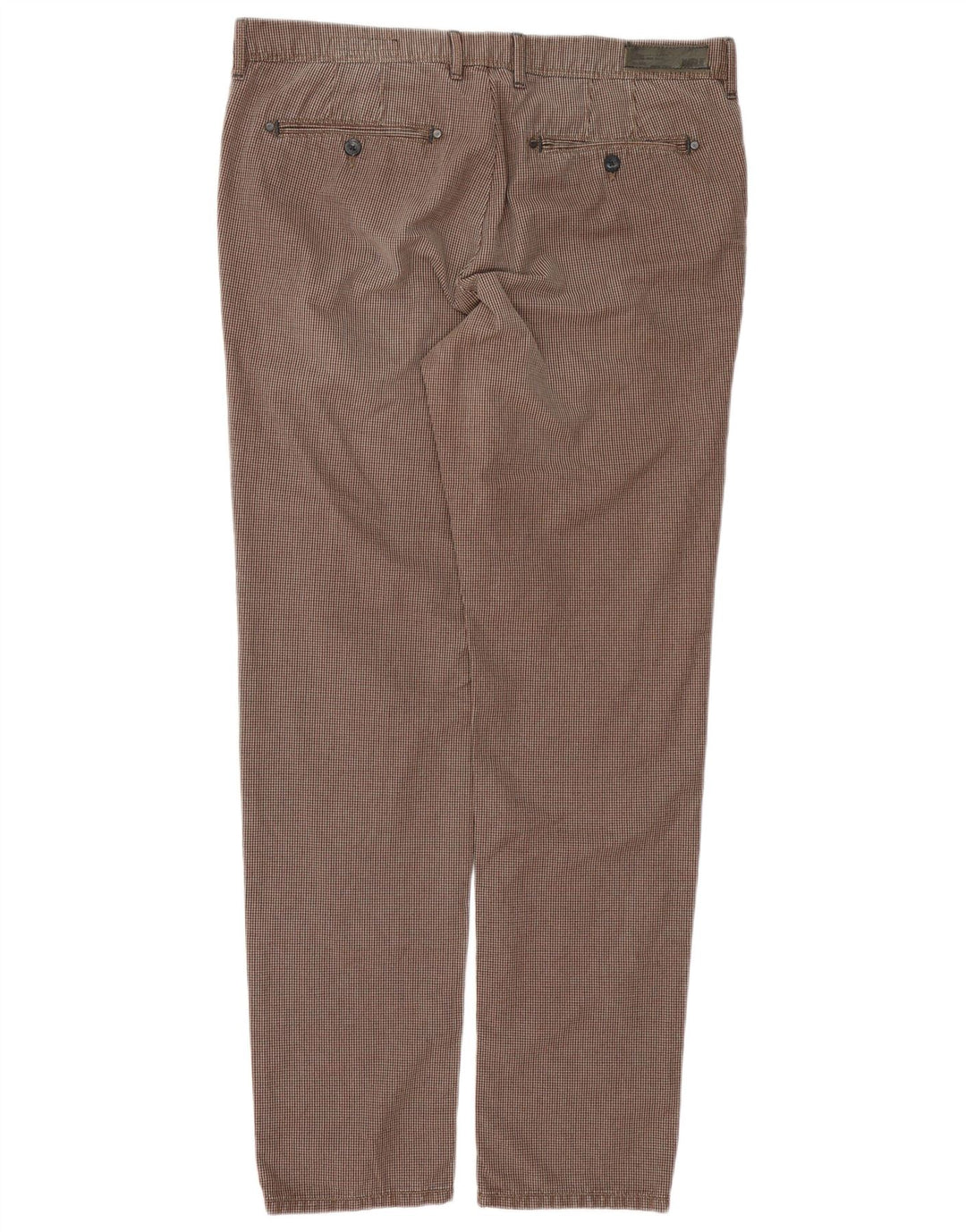 RIFLE Slim Chino Bukser til mænd W33 L32 Brun Houndstooth Bomuld