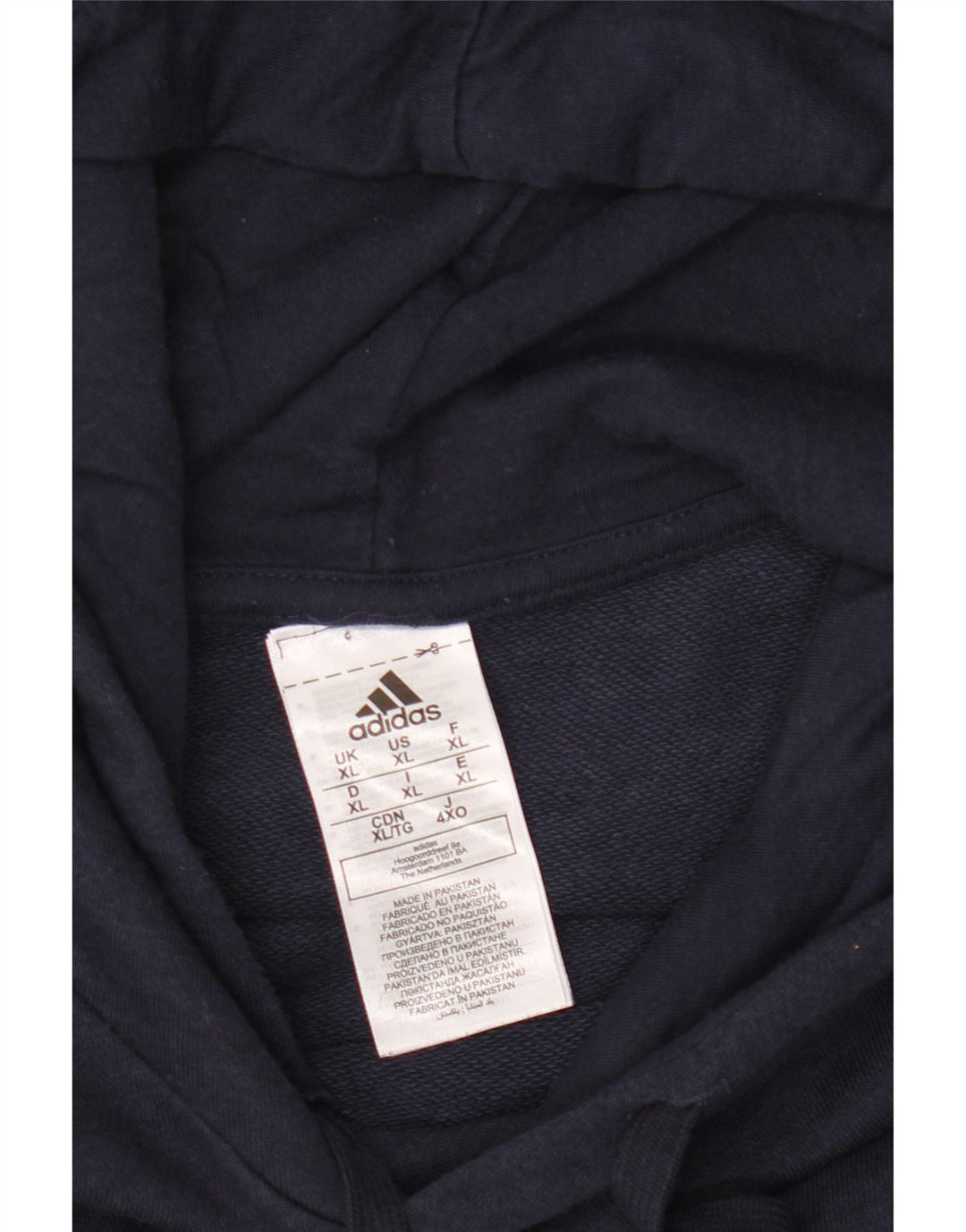Adidas hættetrøje til mænd XL marineblå bomuld