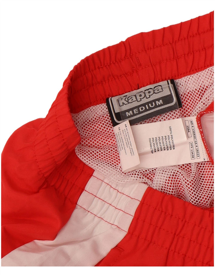 KAPPA Mens Graphic Sport Shorts Medium  Red Colourblock Polyester