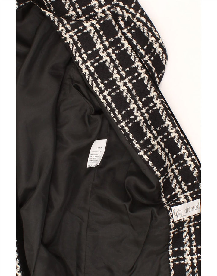 DELMOD Womens Open Blazer Jacket IT 52 2XL Black Check Wool Vintage Delmod and Second-Hand Delmod from Messina Hembry 