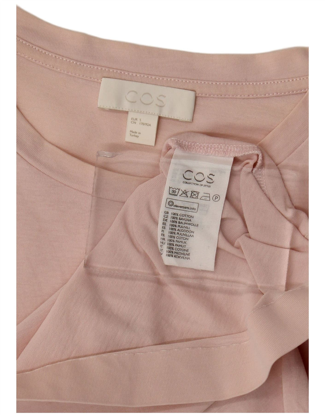 Cos Herre T-Shirt Top Lille Pink Bomuld