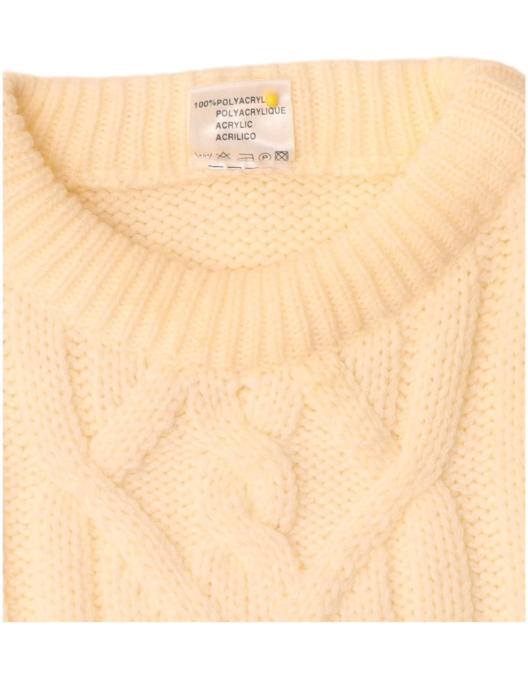 Angelo Muroni Herre Crew Neck Jumper Sweater Large Off White Polyacryl