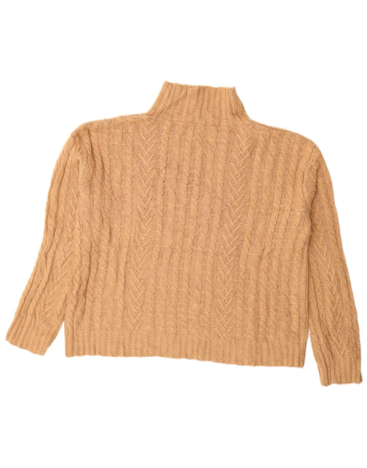 Marks & Spencer Dame Turtle Neck Jumper Sweater UK 10 Small Beige