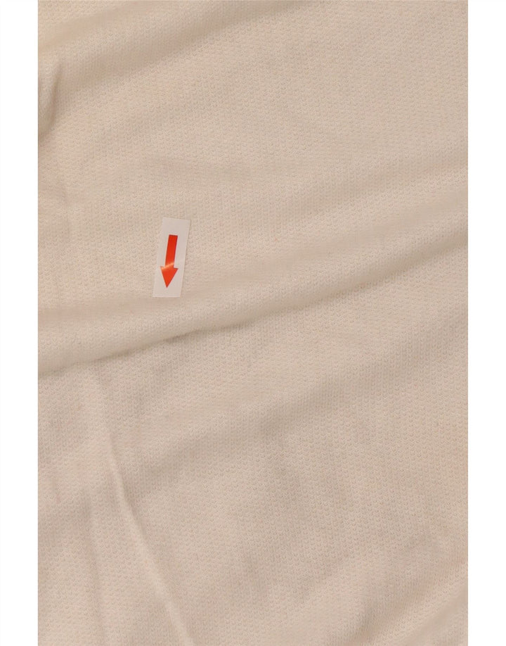 Vintage Dame Button Neck Sweatshirt Jumper IT 44 Medium White Colourblock