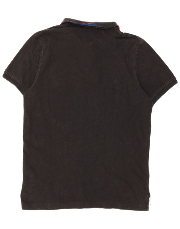 Tommy Hilfiger Mens Slim Fit Polo Shirt XL Black Cotton