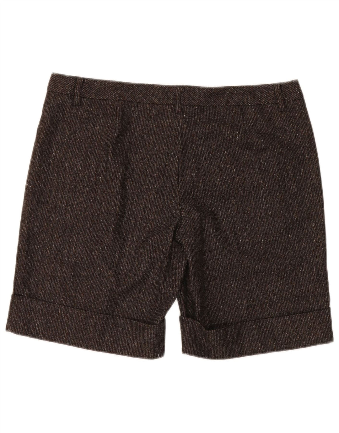 BENETTON Chino-shorts til kvinder IT 46 Large W34 Brown Flecked Virgin Wool